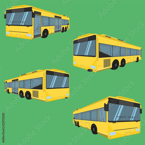 3d the bus driver fare passenger autobus omnibus coach rail bench chair stool armchair seat mattress bolster hassock pad vector illustration