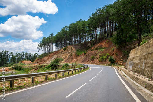 Beautiful landscape of the street in Dalat, Vietnam. Da lat is one of the best tourism cities and aslo one of the largest vegetable and flowers growing areas in Vietnam