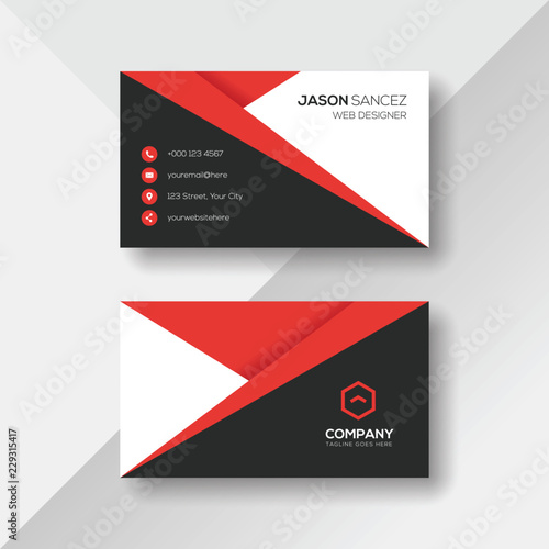 Creative Business Card with Red Details