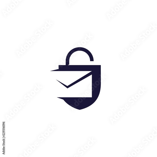 secure message chat bubble logo vector icon element