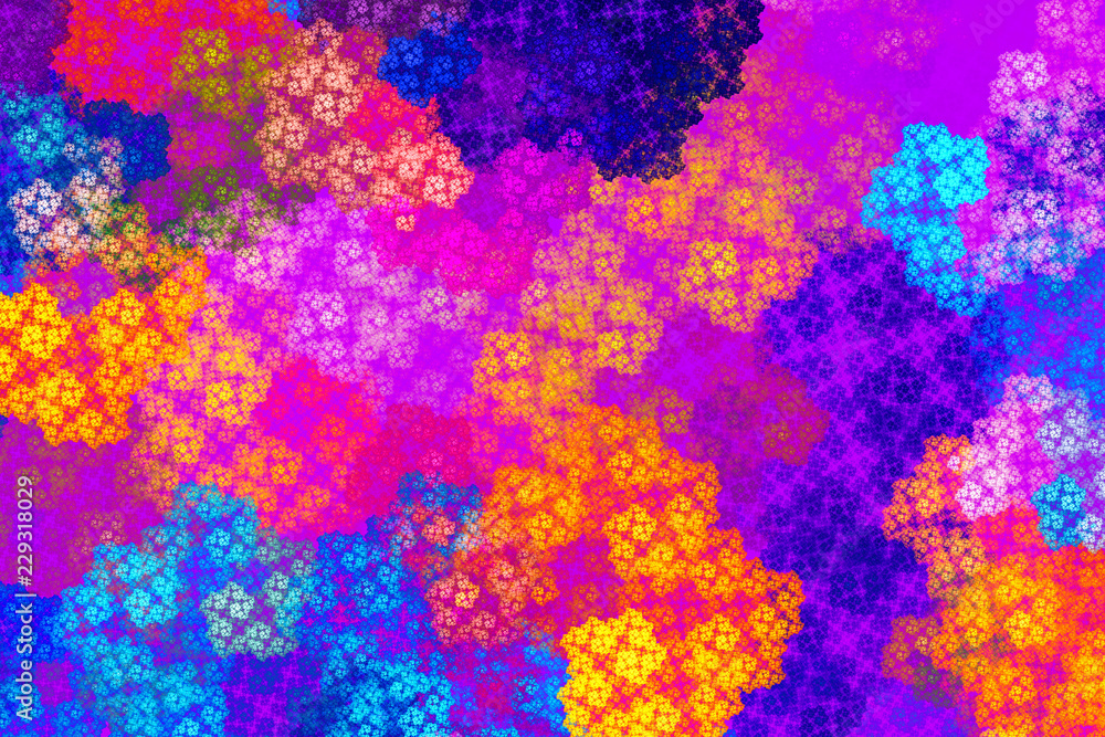 3D Abstract fractal background. Design element for flyer, brochure, web,  advertisements, and other graphic designer works. Digital collage. Raster  clip  squares Stock Illustration | Adobe Stock