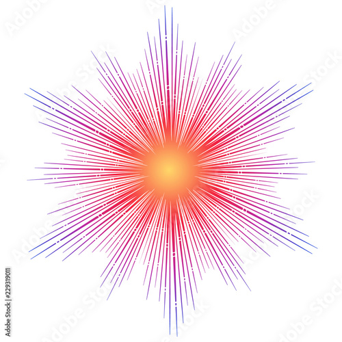 Rays of light. Irregular, chaotic beams. Tattoo design, yoga logo. Boho print, poster, t-shirt textile. EPS10 vector illustration