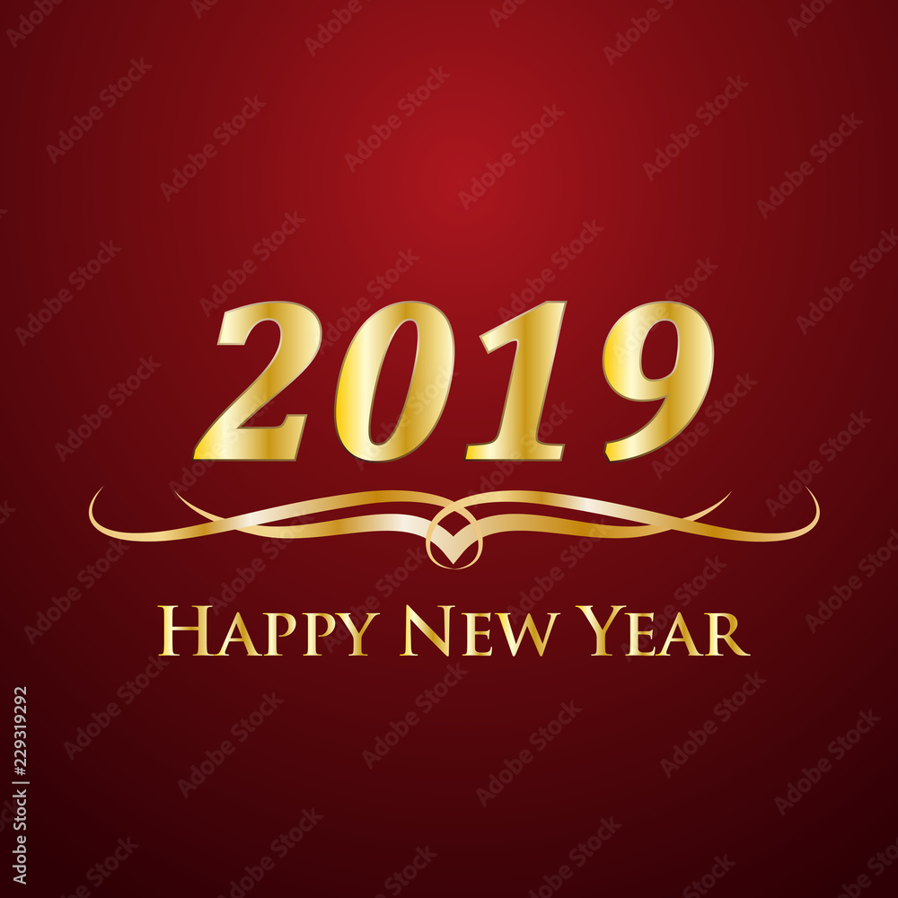 2019 Happy New Year. Golden vector text 2019 Happy New Year. Golden vector text