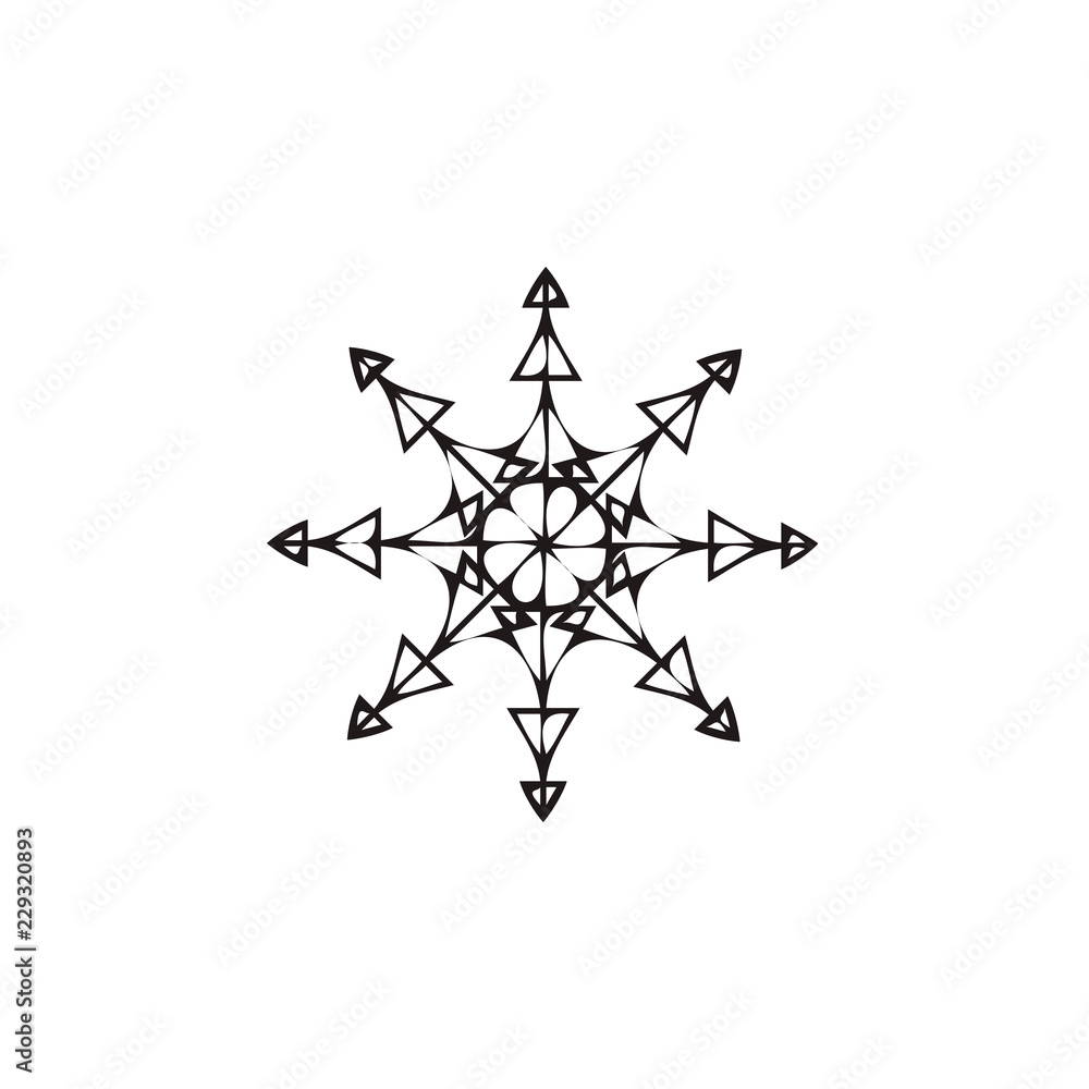Snowflake icon. Christmas and winter theme on white background Snowflake icon. Christmas and winter theme on white background