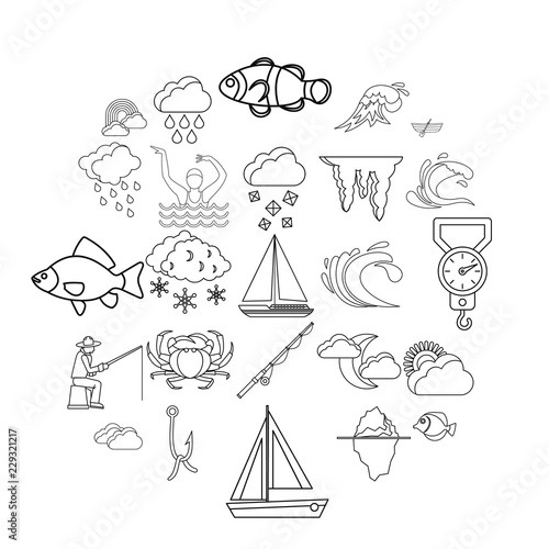 Vacuity icons set. Outline set of 25 vacuity vector icons for web isolated on white background