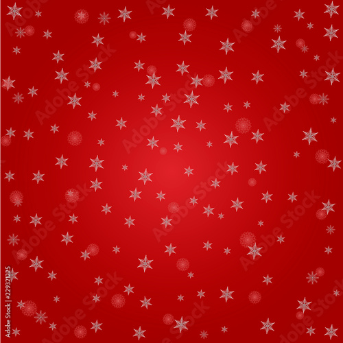 Christmas background of big and small snowflakes