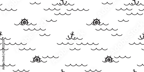 Anchor seamless pattern vector helm ocean sea boat beach scarf isolated maritime Nautical tile background repeat wallpaper