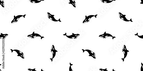 whale shark seamless pattern vector fish fin scarf isolated tile background repeat wallpaper
