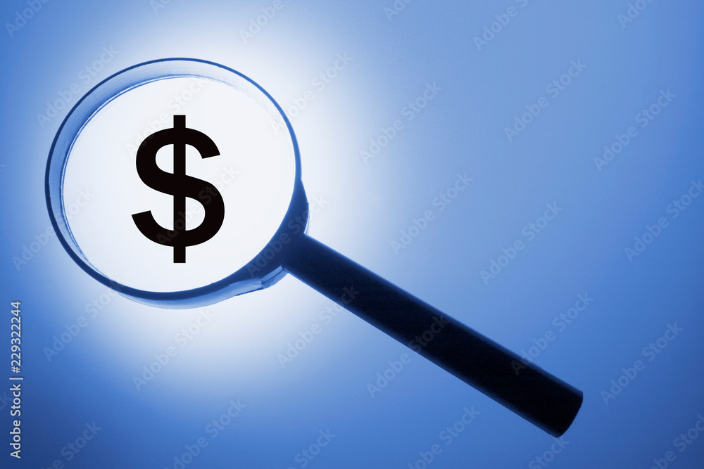 Magnifying Glass with Dollar Sign Magnifying Glass with Dollar Sign