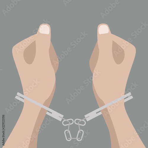 hands in handcuffs  vector illustration flat style profile