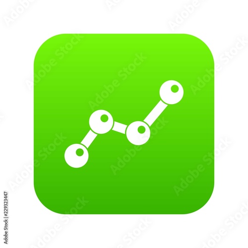 Chart statistics line icon digital green for any design isolated on white vector illustration