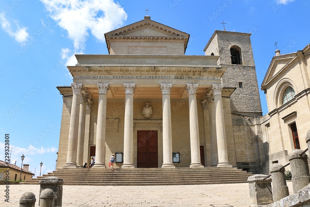 The Basilica di San Marino is a Catholic church located in the Republic of San Marino. The basilica is the main church of the City of San Marino.