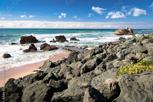 beautiful scenic beach of milady in summer, biarritz, basque country, france photo