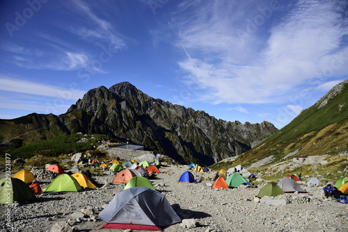 Tsurugisawa Campsite  Campsite with good prospects for Tsurugidake  Toyama  Japan alps