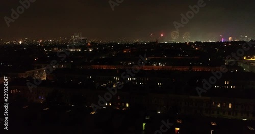 Aerial of Ridgewood, Queens and Fireworks photo