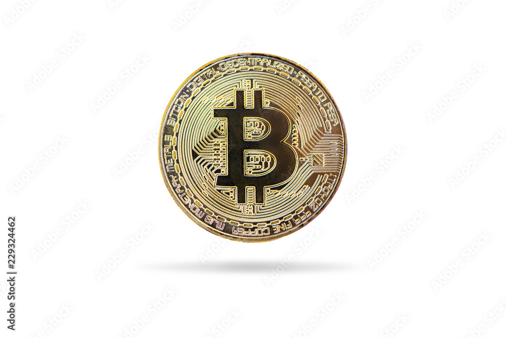 Digital money bitcoin on isolate white background. Digital money bitcoin on isolate white background.