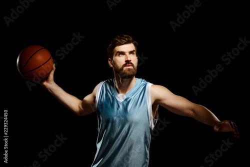 Portrait of basketball player aiming