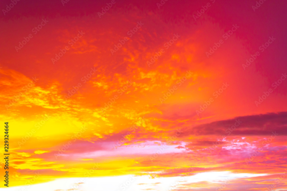 Abstract orange sunset sky