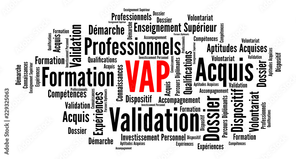 VAP validation des acquis professionnels nuage de mots VAP validation des acquis professionnels nuage de mots
