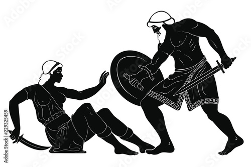 Hercules mines belt Hippolyta. 12 exploits of Hercules. Figure isolated on white background.