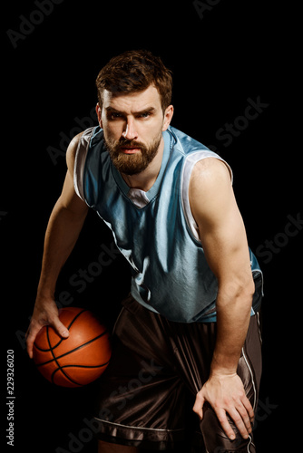 Portrait of confident basketball player © yuriygolub