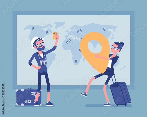 Travel planning at map