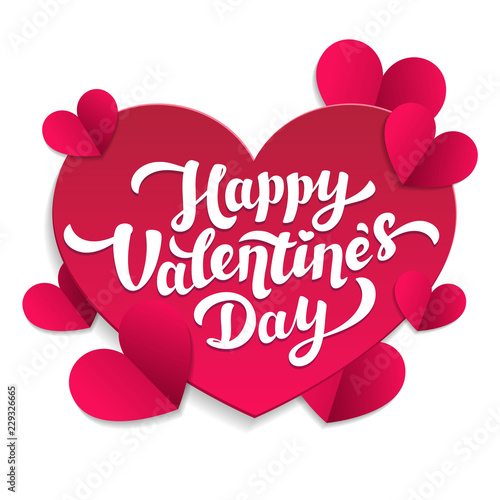 Valentine s Day paper cut card. 14th of february. Happy Valentines Day Letter...