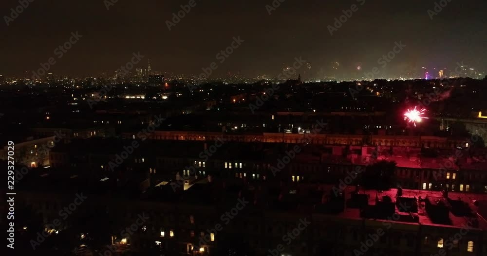Aerial of Ridgewood, Queens and Fireworks Aerial of Ridgewood, Queens and Fireworks
