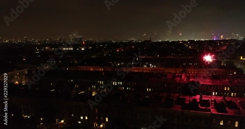 Aerial of Ridgewood, Queens and Fireworks photo