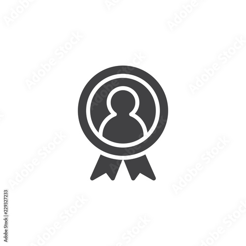 Winner medal vector icon. filled flat sign for mobile concept and web design. Medal with ribbon simple solid icon. Symbol, logo illustration. Pixel perfect vector graphics