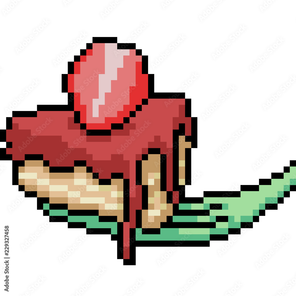 Fototapeta premium vector pixel art cake piece