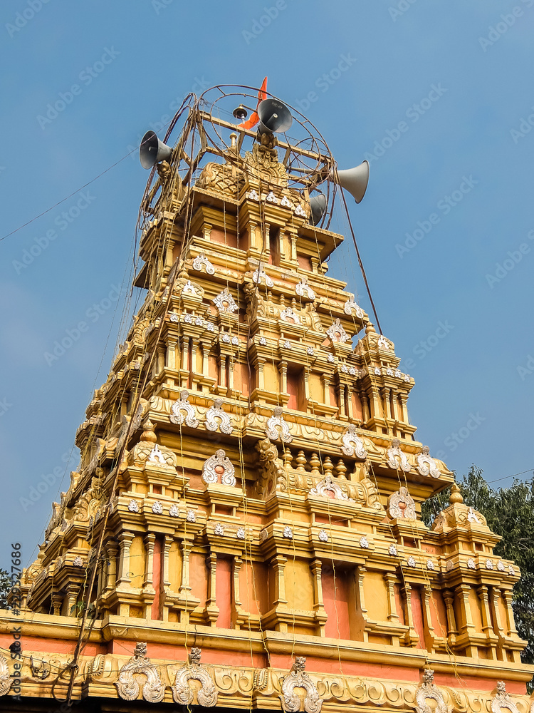 Architecture of Ayyappa Swamy Temple in Dwarapudi, India.