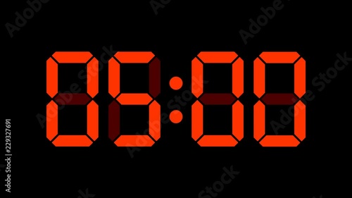 Digital clock of 60 seconds with regular hundredths, 4K UHD, optimized for 25 fps to avoid frame rate distortions and interpolation artifacts - Red with marks - arzawen.com/timer photo