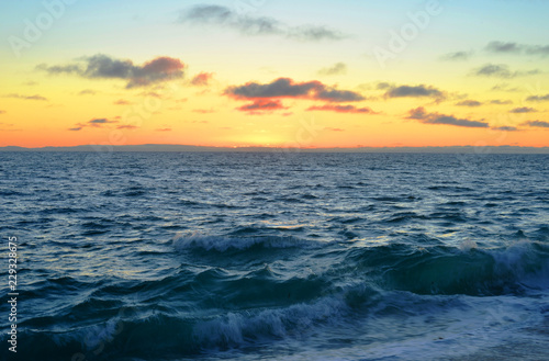 Pazifischer Ozean Wellen Abendrot 