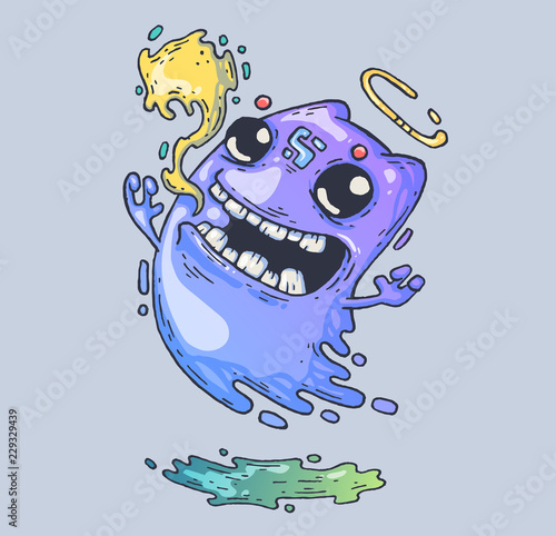 Funny ghostly grimaces. Cartoon illustration for web and print.