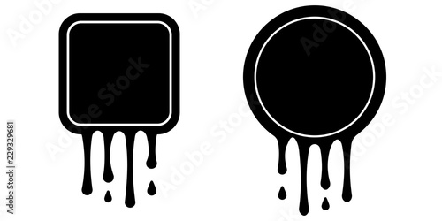 Banner sign board icon punishing paint, dripping paint, vector current ink, logo template
