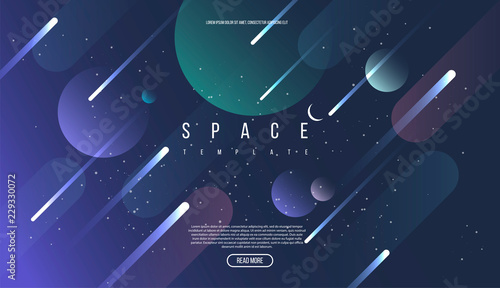 Vector Universe background for presentation design. Brochure template with space elements.