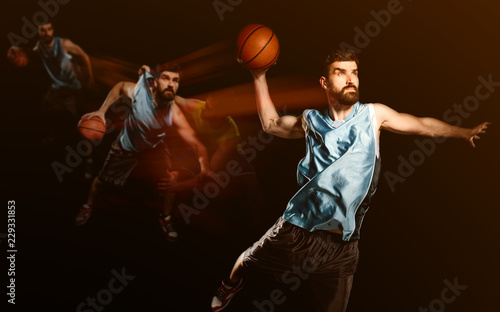 Basketball player overcoming obstacles