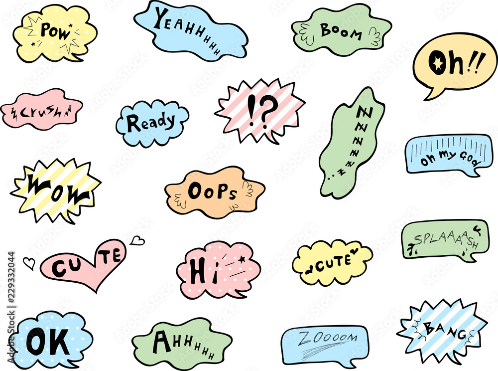 漫画 英語 吹出し効果音 手描き素材 Stock Vector Adobe Stock 漫画 英語 吹出し効果音 手描き素材 Stock Vector Adobe Stock