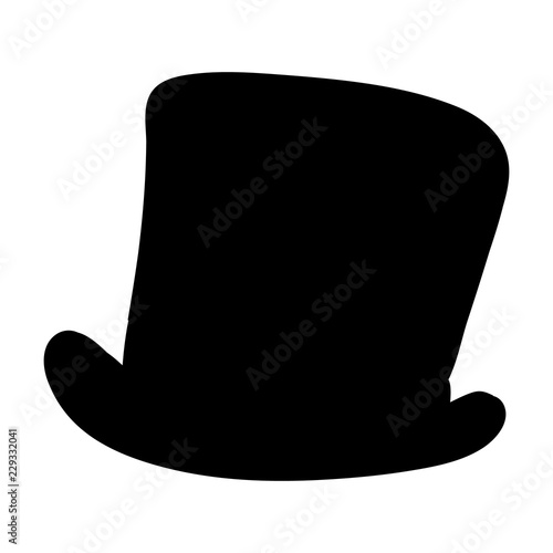 vector, on a white background, male top hat black silhouette