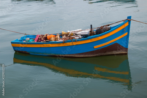 Small wooden boat in the bay  Rabat  Morocco