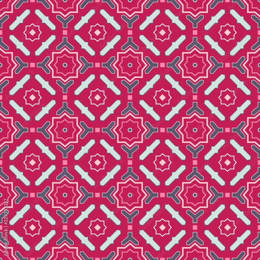 Seamless vector pattern with Oriental ornament. Perfect for fabrics, promotional products, notebooks. Traditional ethnic background.