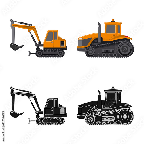 Vector illustration of build and construction symbol. Collection of build and machinery vector icon for stock.