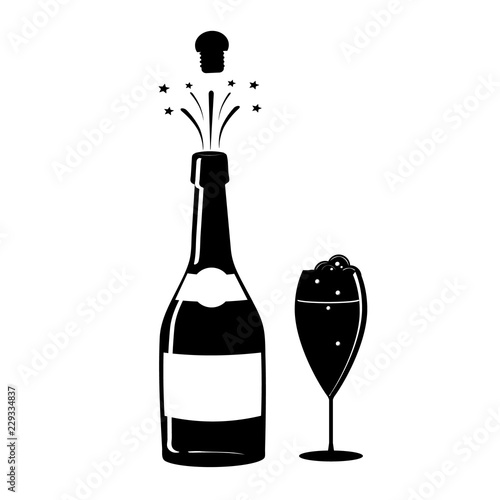 Fototapeta Champagne, or wine icon