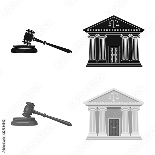Vector design of law and lawyer logo. Collection of law and justice stock symbol for web.