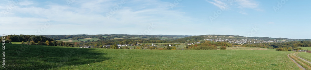 Panoramablich auf Lindlar, Oberbergischer Kreis, Deutschland