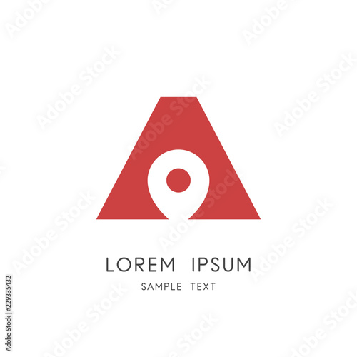 Free Download Address pointer logo - A letter or road with placemark symbol. Place of destination, start or finish line, position and location vector icon. - GFXLoad