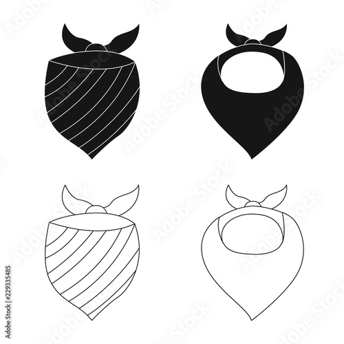 Vector design of scarf and shawl icon. Set of scarf and accessory vector icon for stock.