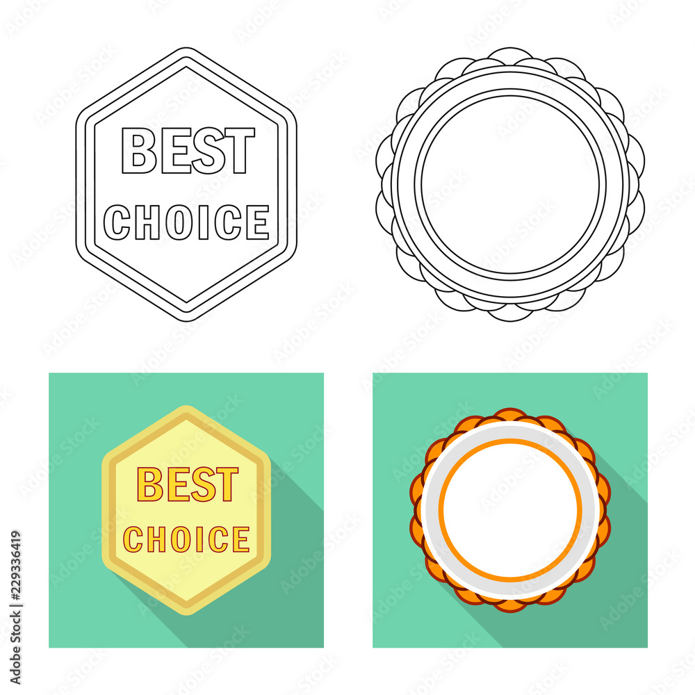 Vector illustration of emblem and badge logo. Collection of emblem and sticker vector icon for stock.