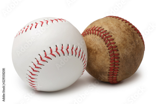 New and old baseballs